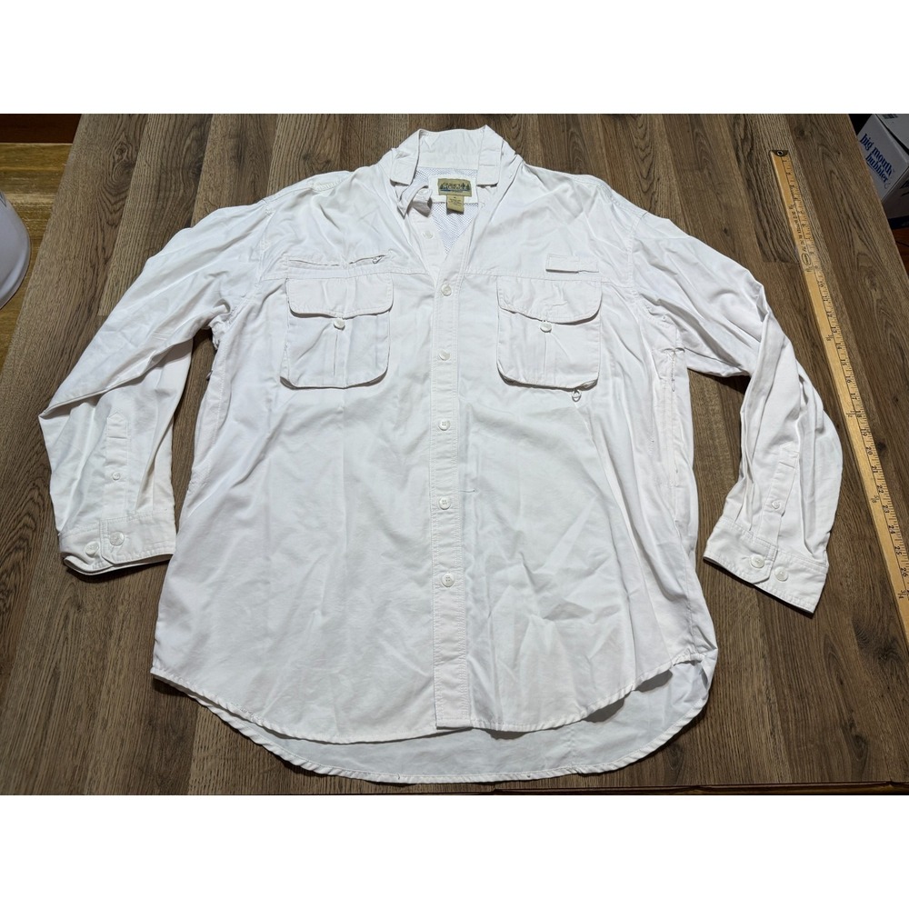 Guide's Choice Shirt, Men's Size XL, White, Button Up, Long Sleeve, Front Pocket